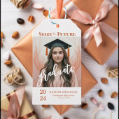 Foto Boho Peach Fuzz Grijp het toekomstige Afstude Cadeaulabel