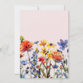 FOTO Boho Pressed Wildflowers Sweet 16 Blush Kaart (Achterkant)