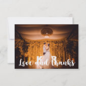 Foto Boho Retro Bloemen Bruiloft Bedankkaart (Voorkant)