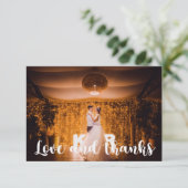 Foto Boho Retro Bloemige Bruiloft Bedankkaart (Staand voorkant)