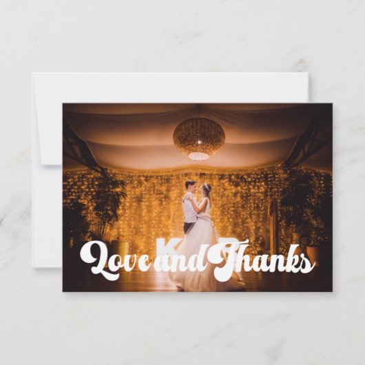 Foto Boho Retro Kleurrijke Bloemen Bruiloft Bedankkaart (Voorkant)