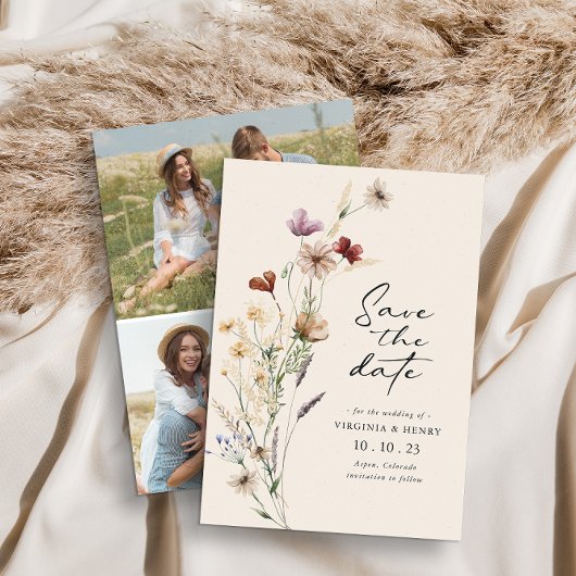 Foto Boho Save The Date Plattegrond Kaart