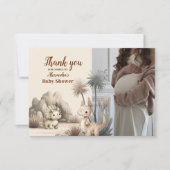 Foto Boho Schattige Hatching Soon Dinosaurus Baby  Bedankkaart (Voorkant)