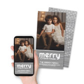 Foto: Boho Waterverf Merry Kerstgrijs Stip Feestdagenkaart