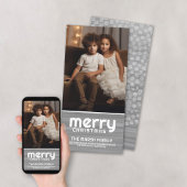 Foto: Boho Waterverf Merry Kerstgrijs Stip Feestdagenkaart