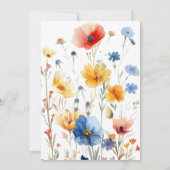 FOTO Boho Waterverf Wildflowers Sweet 16 Party Kaart (Achterkant)