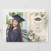 Foto Boho Wildflower Afstudeerfeest Aankondiging (Voorkant)