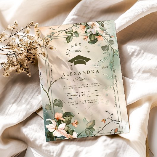 Foto Boho Wildflower Afstudeerfeest Kaart