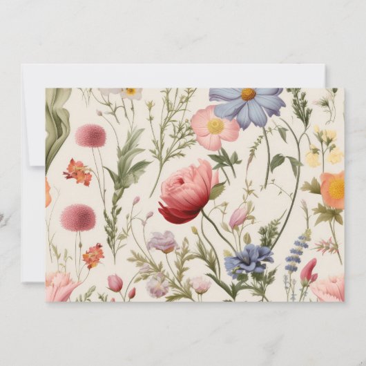 Foto Boho Wildflower Botanische bruiloft Save The Date (Achterkant)