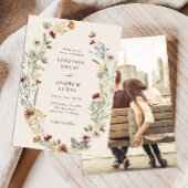 Foto Boho Wildflower Wedding Invitation Kaart
