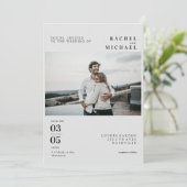 Foto Bold Minimal Trending Wedding Invitation Kaart (Staand voorkant)
