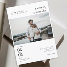 Foto Bold Minimal Trending Wedding Invitation