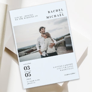 Foto Bold Minimal Trending Wedding Invitation Kaart