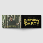 Foto Bold Retro Black Verjaardag Gastenboek (Volledig)