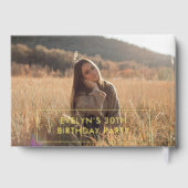 Foto Bold Retro Black Verjaardag Gastenboek (Achterkant)