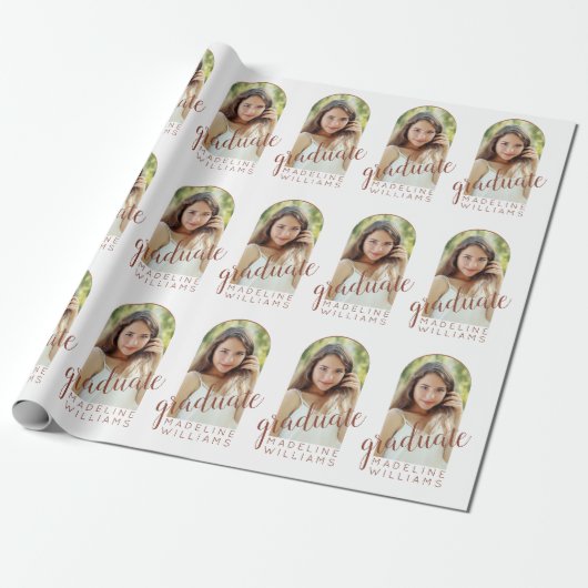 Foto Boog Afstudeer Script Cadeaupapier (Uitgerold)