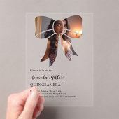 Foto boog elegant duidelijk Quinceanera Acryl Uitnodigingen (Insitu (Draagbaar))