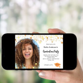 Foto boog gouden sterren afstudeerfeest kaart