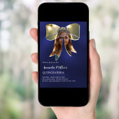 Foto boog marine blauw Quinceanera Kaart