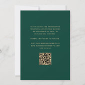 Foto Boog QR Code Smaragdgroen Goud Schrift Save The Date (Achterkant)