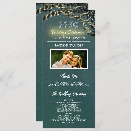 Foto Boom Tak Rustieke Bruiloft Programma's (Voorkant / Achterkant)