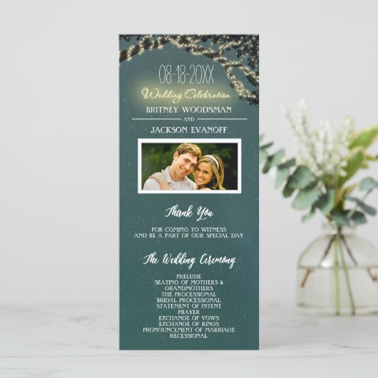 Foto Boom Tak Rustieke Bruiloft Programma's (Staand voorkant)