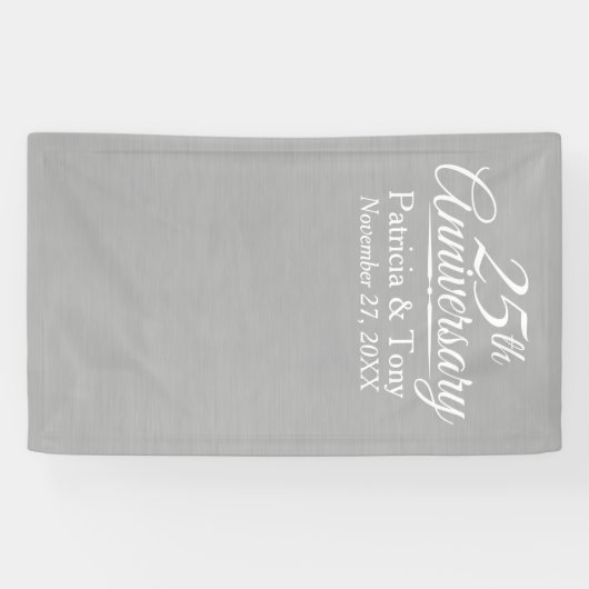 Foto Booth Achtergrond - 25e bruiloft Jubileum Spandoek (Horizontaal)