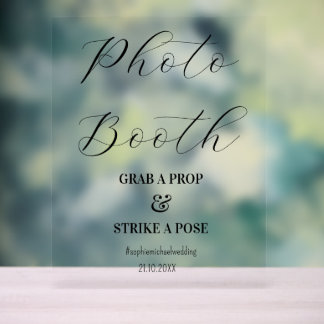 Foto Booth Black White Wedding Acryl Bord