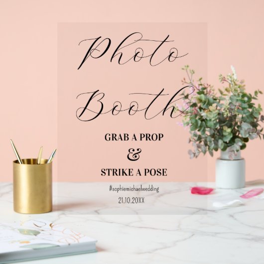 Foto Booth Black White Wedding Acryl Bord (Huwelijk)