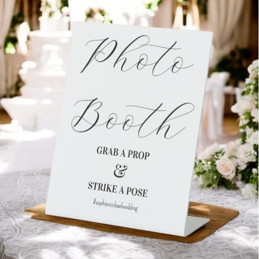 Foto Booth Black White Wedding Reclamebord Met Voetstuk