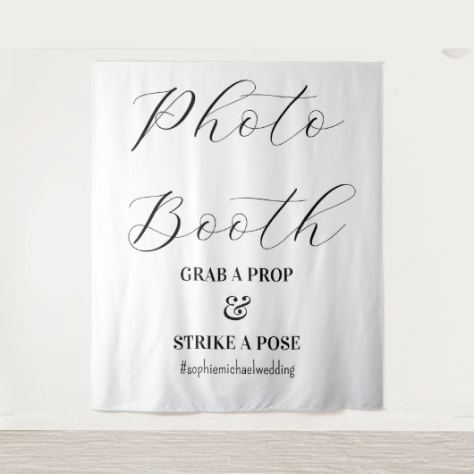 Foto Booth Black White Wedding Wandkleed (Voorkant)
