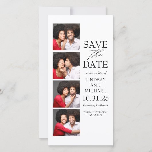 Foto Booth Bladwijzer Style Modern Save the Date (Voorkant)
