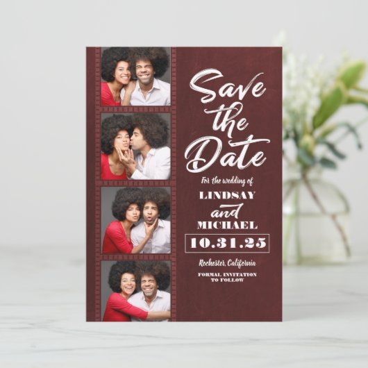 Foto Booth Bladwijzer Thleed Fun Save the Date (Staand voorkant)