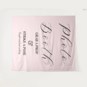 Foto Booth Blush Roze Bruiloft Wandkleed (Voorkant (horizontaal))