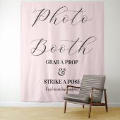 Foto Booth Blush Roze Bruiloft Wandkleed (In situ)
