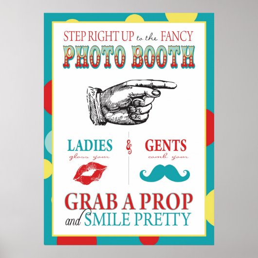 Foto Booth Bord Carnaval Circus Verjaardag R Poster (Voorkant)