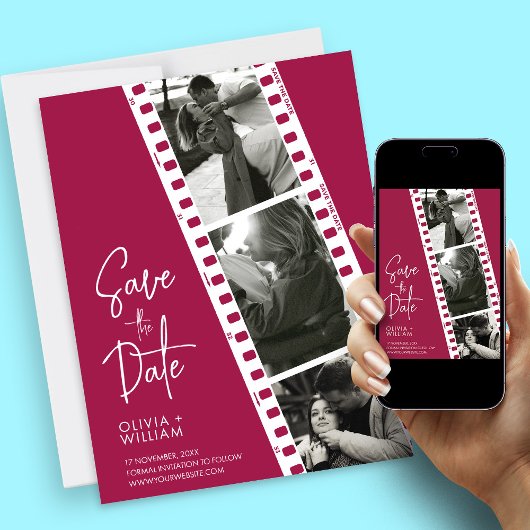 Foto Booth Bruiloft Bewaar de datum uitnodiging