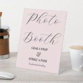 Foto Booth Bruiloft Blush Roze Reclamebord Met Voetstuk (Insitu)