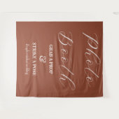 Foto Booth Bruin Terracotta Bruiloft Wandkleed (Voorkant (horizontaal))