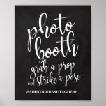 Foto Booth Chalkboard 8x10 Wedding Sign Poster<br><div class="desc">Een elegant teken van de snijrand bruiloft, kenmerkt de tekst "fotocabine, grijpt een rekwisiet en slaat een pose"in een uitgewalste manuscriptdoopvont, voegt de borsteltextuur een spontaan en playful gevoel toe. De achtergrondkleur kan aan uw behoeften en voorkeuren worden aangepast. Neem contact met mij op als u een speciaal verzoek hebt....</div>