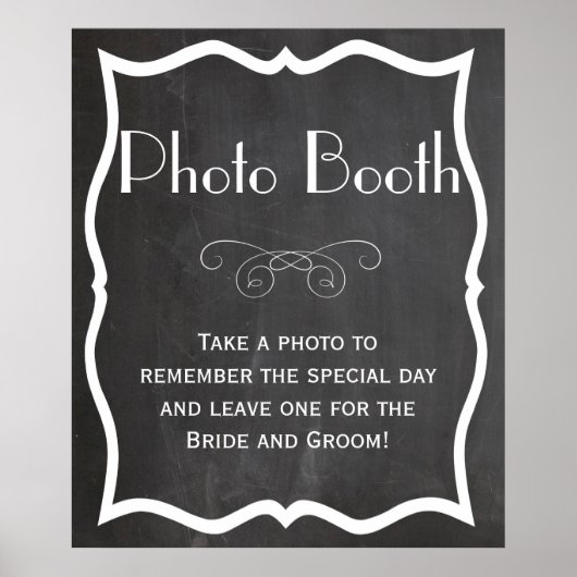 Foto Booth Chalkboard Weddenschap Poster (Voorkant)