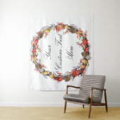 Foto Booth Decor, kerstbruiloft achterste druppel Wandkleed (In situ)