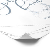 Foto Booth Dusty Blue Floral Sign Poster (Hoek)