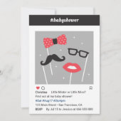 Foto Booth Geslacht onthullen Baby douche uitnodig Kaart (Voorkant)