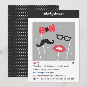 Foto Booth Geslacht onthullen Baby douche uitnodig Kaart