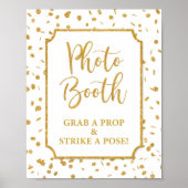 Foto Booth Grab a Prop Strike a Pose Gold Sign Poster (Voorkant)