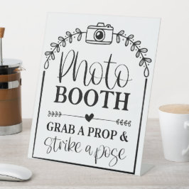 Foto Booth Grab A Prop & Strike A Pose Reclamebord Met Voetstuk