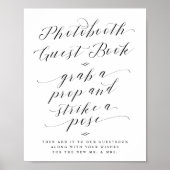 Foto Booth Guest Book Calligraphy Weddenschap Poster (Voorkant)