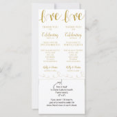 Foto Booth-Kaarten | Liefde Script - Gold & beige (Voorkant)