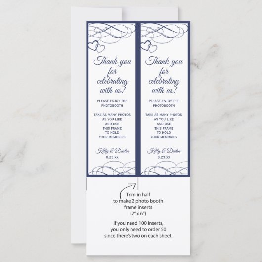 Foto Booth-Lijsten invoegen | Bedekte (marineblauw (Voorkant)